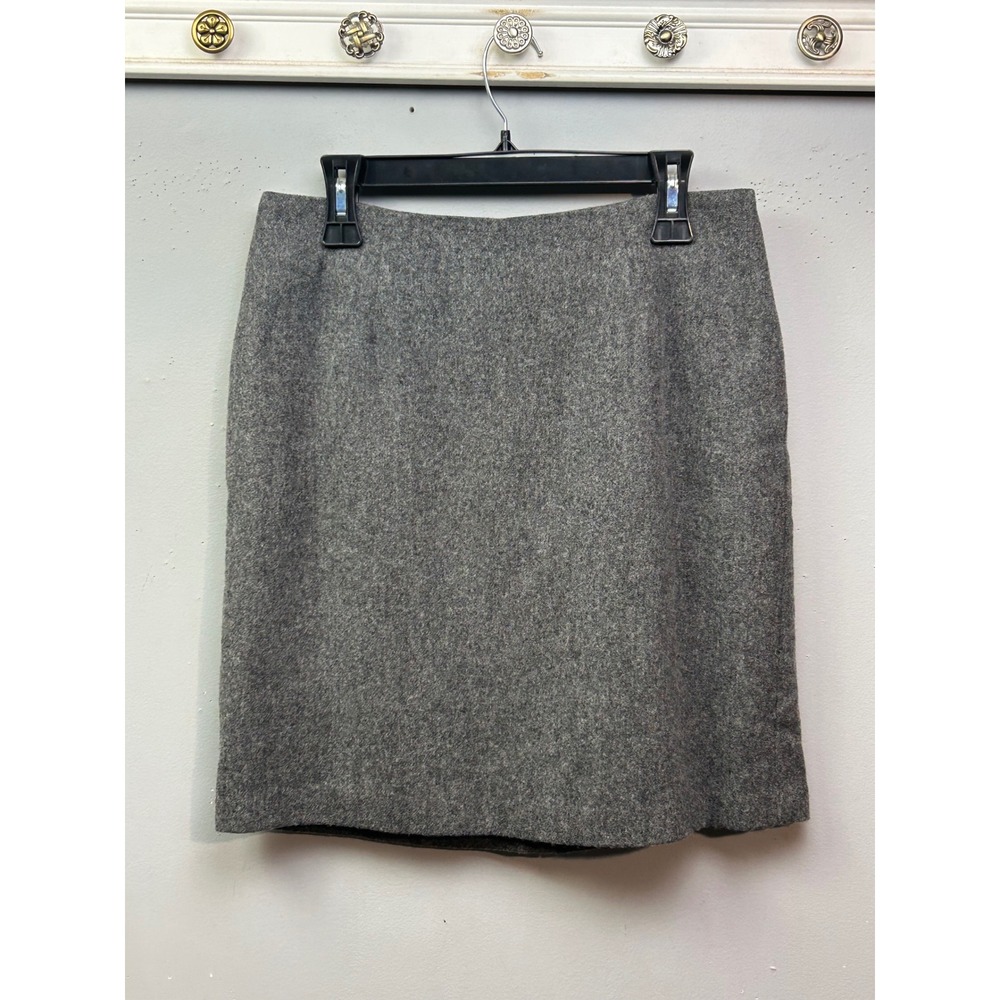 Requirements Skirt Women 14 Gray Pencil Knee Length Wool Blend Lined USA Made